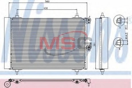 Конденсер PT PARTNER(02-)1.6 HDI(+)[OE 6455.CN] NISSENS 94870