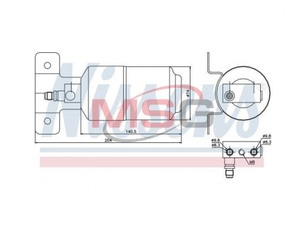 Осушувач SEAT ALHAMBRA(96-)1.8 T(+)[OE 7230473] NISSENS 95169 (фото 1)