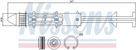 Осушувач SEAT ALHAMBRA(00-)1.8 T(+)[OE 1151378] NISSENS 95319 (фото 1)