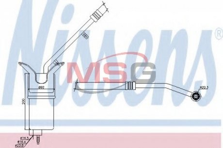 Осушувач FD MONDEO III(00-)1.8 i 16V(+)[OE 1121714] NISSENS 95330