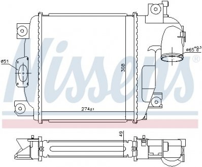 Интеркулер TOYOTA HI-LUX VII (AN10, AN20) (05-) 2.5 TD NISSENS 961424