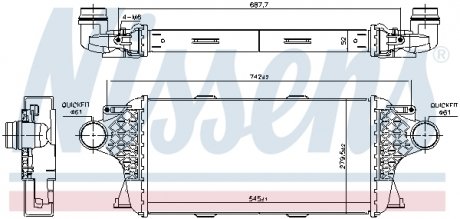 Інтеркулер MB ML-SERIES W166 (2012) ML350 3.0 -/BLUETEC NISSENS 961458 (фото 1)