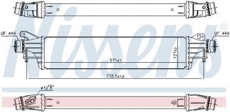 Интеркулер OPEL ADAM (13-) 1.4 TURBO NISSENS 96310