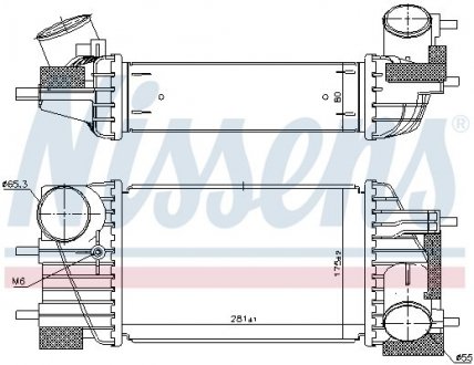 Интеркулер NISSAN JUKE (F15) (10-) 1.6 DIG-TURBO NISSENS 96360