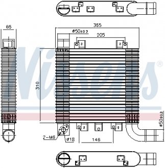 Интеркулер HY SANTA FE(06-)2.2 CRDi(+)[OE 2827127800] NISSENS 96366 (фото 1)