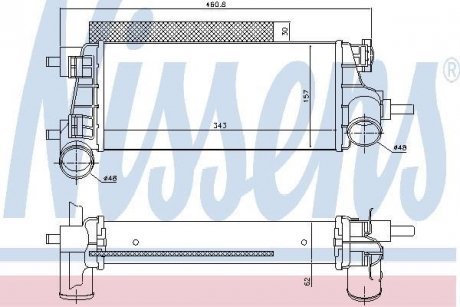 Интеркулер FD C-MAX(10-)1.0 i 12V TURBO(+)[OE 1764929] NISSENS 96490