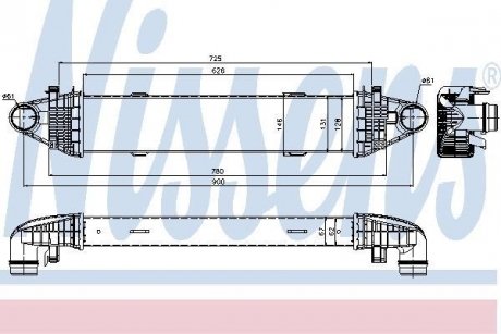 Интеркулер MB E W 207(09-)E 200 CGI(+)[OE 204 500 01 00] NISSENS 96535