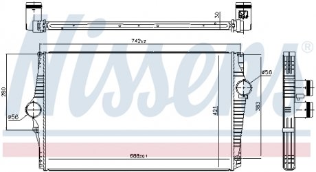 Интеркулер VOLVO XC 90(02-)D5(+)[OE 30741579] NISSENS 96601