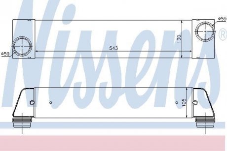 Интеркулер BMW 7 E65-E66-E67-E68(01-)730 d(+)[OE PML000010] NISSENS 96657 (фото 1)