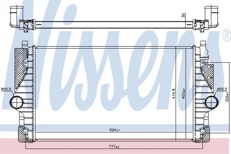 Интеркулер VW TRANSPORTER T4(90-)2.5 TDi(+)[OE 7D0.145.803 A] NISSENS 96755