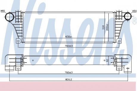 Интеркулер IVECO DAILY(89-)35.10 TD(+)[OE 93822907] NISSENS 96857