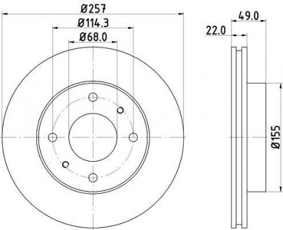 Диск гальмівний передний Nissan Primera 1.6, 2.0 (96-00) NISSHINBO ND2018K