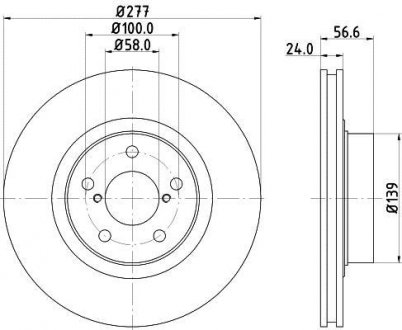 Диск гальмівний передний Subaru Forester, Impreza, Legacy 2.0, 2.2 (02-) NISSHINBO ND7003K