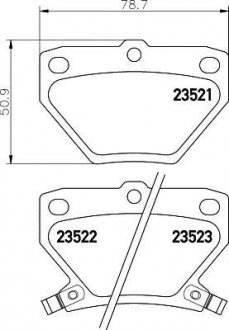 Колодки гальмівні дискові задні Toyota Yaris, Corolla 1.3, 1.4, 1.5, 1.6 (01-05) NISSHINBO NP1032