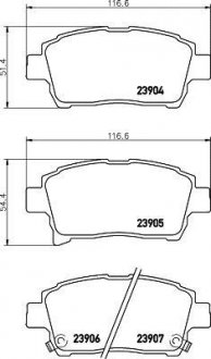 Гальмівні колодки TOYOTA Soluna/Yaris/Corolla \'\'F \'\'1.0i-1.5i \'\'>>05 NISSHINBO NP1054