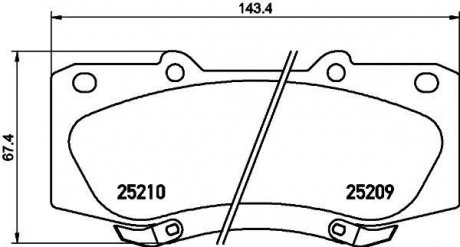 Колодки гальмівні дискові передні Toyota Hilux 2.5, 3.0, 4.0 (07-) NISSHINBO NP1069