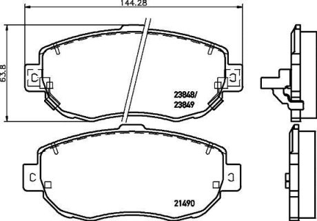 Колодки тормозные дисковые передние Lexus IS 200, 300 (01-05) NISSHINBO NP1073