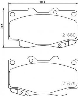 Колодки гальмівні дискові передні Toyota Hilux III, Fortuner 2.5, 3.0, 4.0 (05-) NISSHINBO NP1075