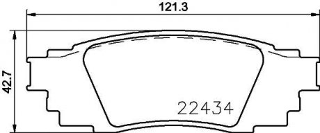 Колодки гальмівні дискові задні TOYOTA CAMRY (_V7_) (17-), RAV 4 V (_A5_) (18-), C-HR (_X1_) (16-) NISSHINBO NP1112 (фото 1)