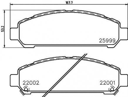 Гальмівні колодки TOYOTA Venza "F "08-16 NISSHINBO NP1125