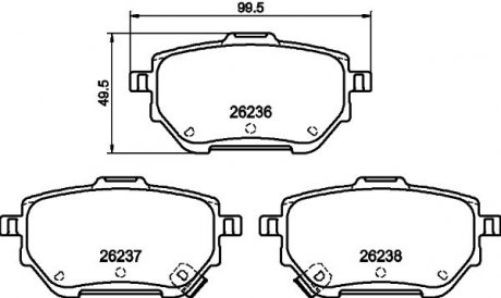 Колодки тормозные дисковые задние Toyota Corolla (19-), Yaris Cross (20-) NISSHINBO NP1141