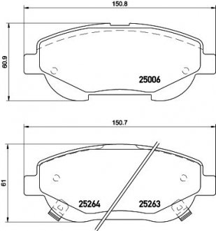 Колодки гальмівні дискові передні Toyota Avensis (08-) NISSHINBO NP1158