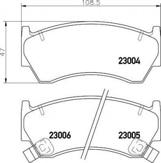 Колодки гальмівні дискові передние Nissan Almera 1.4, 1.6, 2.0 (95-00) NISSHINBO NP2043