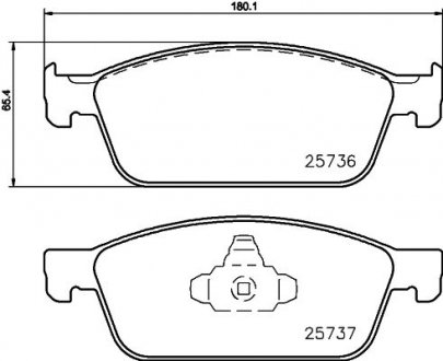 Колодки гальмівні дискові передні Strong Ceramic Ford Kuga II (12-), Ford Focus III (10-) NISSHINBO NP5074SC (фото 1)