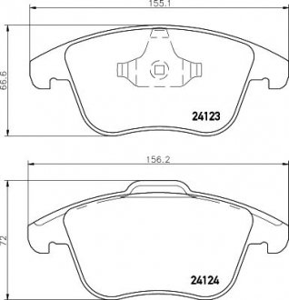 Колодки гальмівні дискові передні Ford Galaxy (06-15)/Mondeo (07-15)/S-Max (06-14)/Citroen C5(01-)/Peugeot 407 SW (04-10) NISSHINBO NP5077 (фото 1)