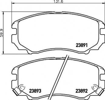 Колодки тормозные дисковые передние Hyundai Elantra, Sonata IV, Tucson/Kia Soul, Sportage 1.6, 2.0, 2.4 (06-) NISSHINBO NP6003