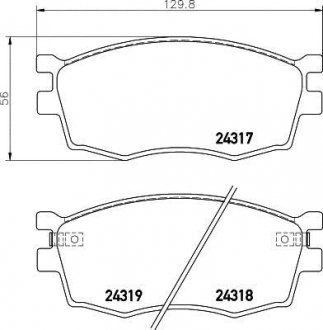 Гальмівні колодки HYUNDAI/KIA Accent/Pride/Rio "F "00>> NISSHINBO NP6008