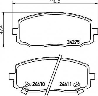 Колодки гальмівні дискові передние Hyundai i10/Kia Picanto 1.0, 1.1 (07-) NISSHINBO NP6024