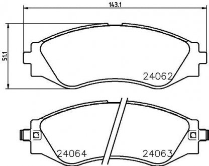 Гальмівні колодки CHEVROLET/DAEWOO Lacetti/Nubira/Optra \'\'F NISSHINBO NP6029