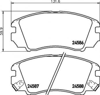 Гальмівні колодки HYUNDAI Coupe/Sonata IV/Tucson/KIA Sportage New/Magentis/Optima -06 NISSHINBO NP6090 (фото 1)