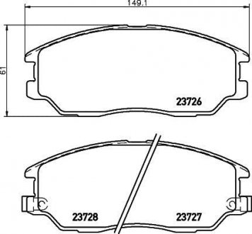 Колодки гальмівні дискові передние Hyundai Terracan 2.9, 3.5 (03-06) NISSHINBO NP6092