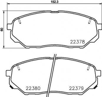 Гальмівні колодки HYUNDAI/KIA Santa Fe/Sorento "F "15>> NISSHINBO NP6098