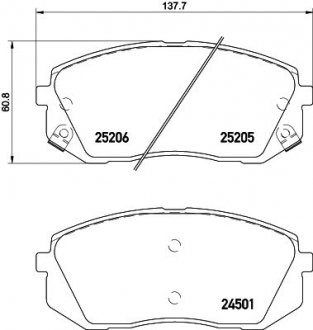 Гальмівні колодки HYUNDAI/KIA SONATA VI/VII/TUCSON/OPTIMA "F "12>> NISSHINBO NP6145