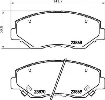 Колодки тормозные дисковые передние Honda CR-V II 2.0, 2.2 (99-06) NISSHINBO NP8004