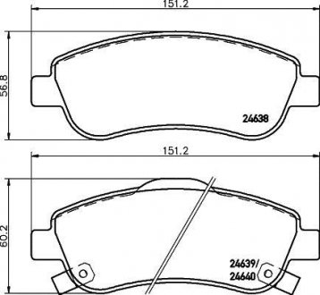 Колодки тормозные дисковые передние Honda CR-V III (07-), CR-V IV 2.0, 2.4 (12-) NISSHINBO NP8012 (фото 1)