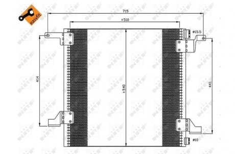 Конденсатор кондиціонера MERCEDES ML-Series 2.7D 98- (вир-во) NRF 35526