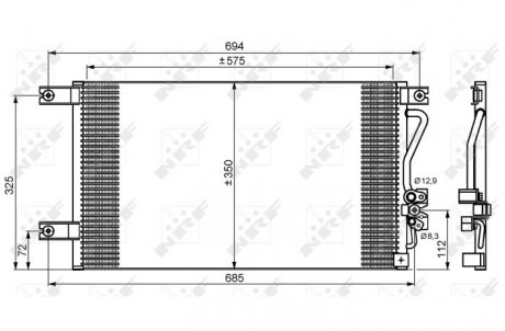 Конденсатор кондиціонера MITSUBISHI L200 2.5D 97- (вир-во) NRF 35756