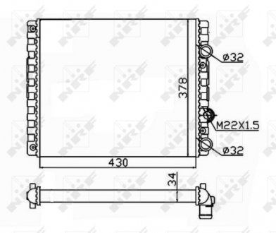 Радіатор охолодження VW Lupo/Polo 1.0-1.9 94-01/Seat Arosa 1.0-1.7 97-04 NRF 509519