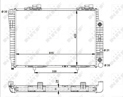 Радіатор охолодження MB C-class (W202)/E-class (W210) 93-02 M111/112 NRF 51282