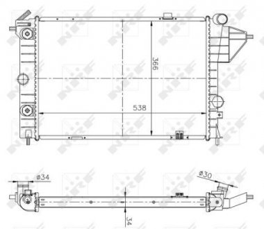 Радіатор охолодження Opel Vectra A 1.6-2.0 88-95 NRF 513508A