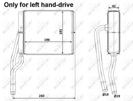 Радіатор пічки Ford Transit Connect 1.4-2.0 98- NRF 53206