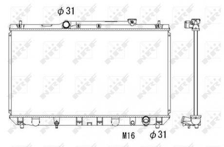 Радіатор охолодження двигуна TOYOTA Camry 96- (вир-во) NRF 53307