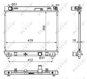 Радіатор охолодження Toyota Yaris 1.4D 11- NRF 53667