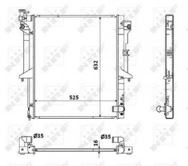 Радіатор охолодження MITSUBISHI L200 2.5D 06- (вир-во) NRF 53907