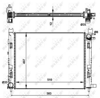 Радіатор охолодження Renault Clio/Logan/Sandero/Dokker 1.5dCi 08- NRF 58444 (фото 1)