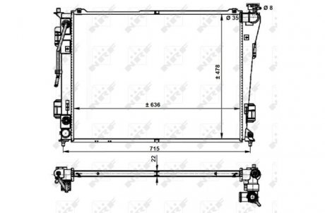 Радіатор охолодження Hyundai Sonata/Kia Optima 2.0/2.4 10- NRF 59200